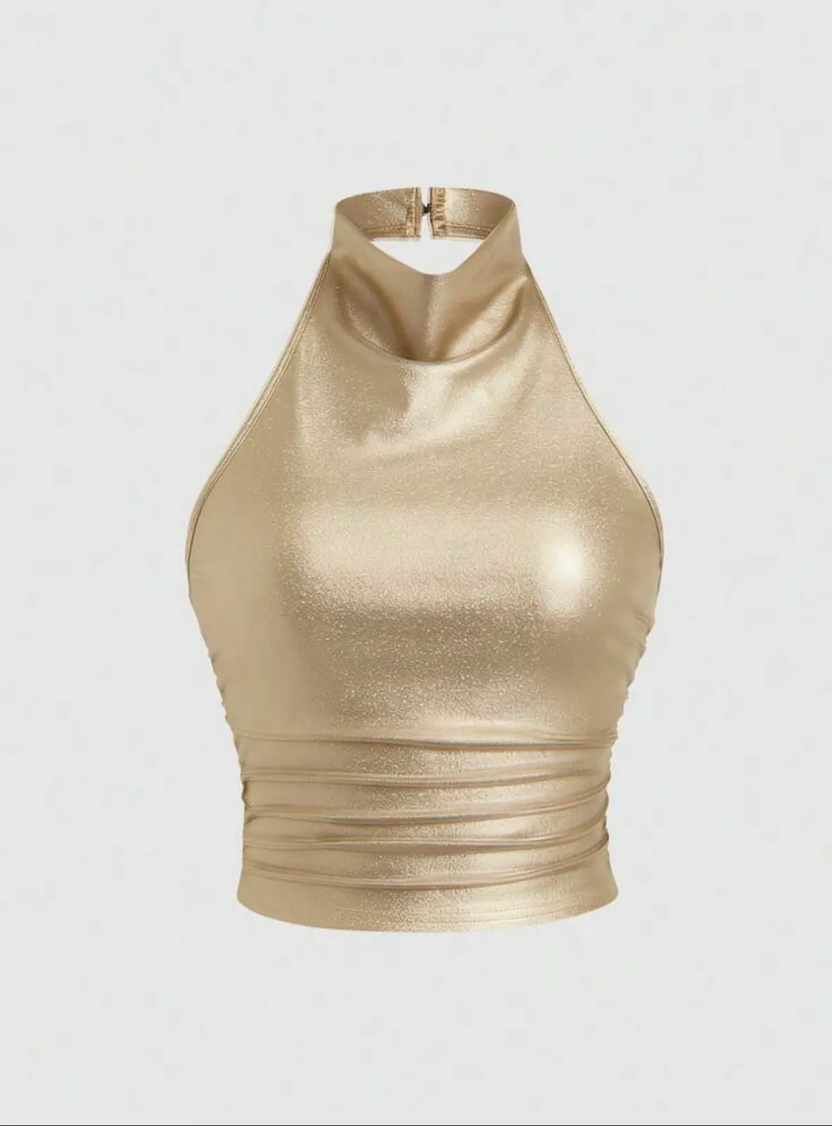 Top de cuero sintético — Dorado
